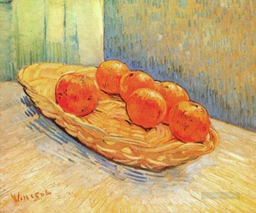  Vincent Pintura Art%C3%ADstica - Naturaleza muerta con cesta y seis naranjas Vincent van Gogh